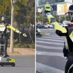 Çin’de insansı robotlar trafik polisi olarak kullanılıyor