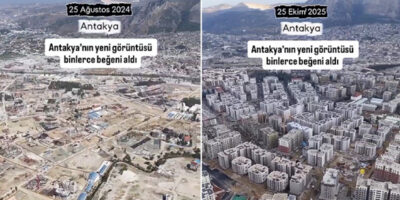 Hatay’ın deprem sonrası ve şu anki hali havadan görüntülendi